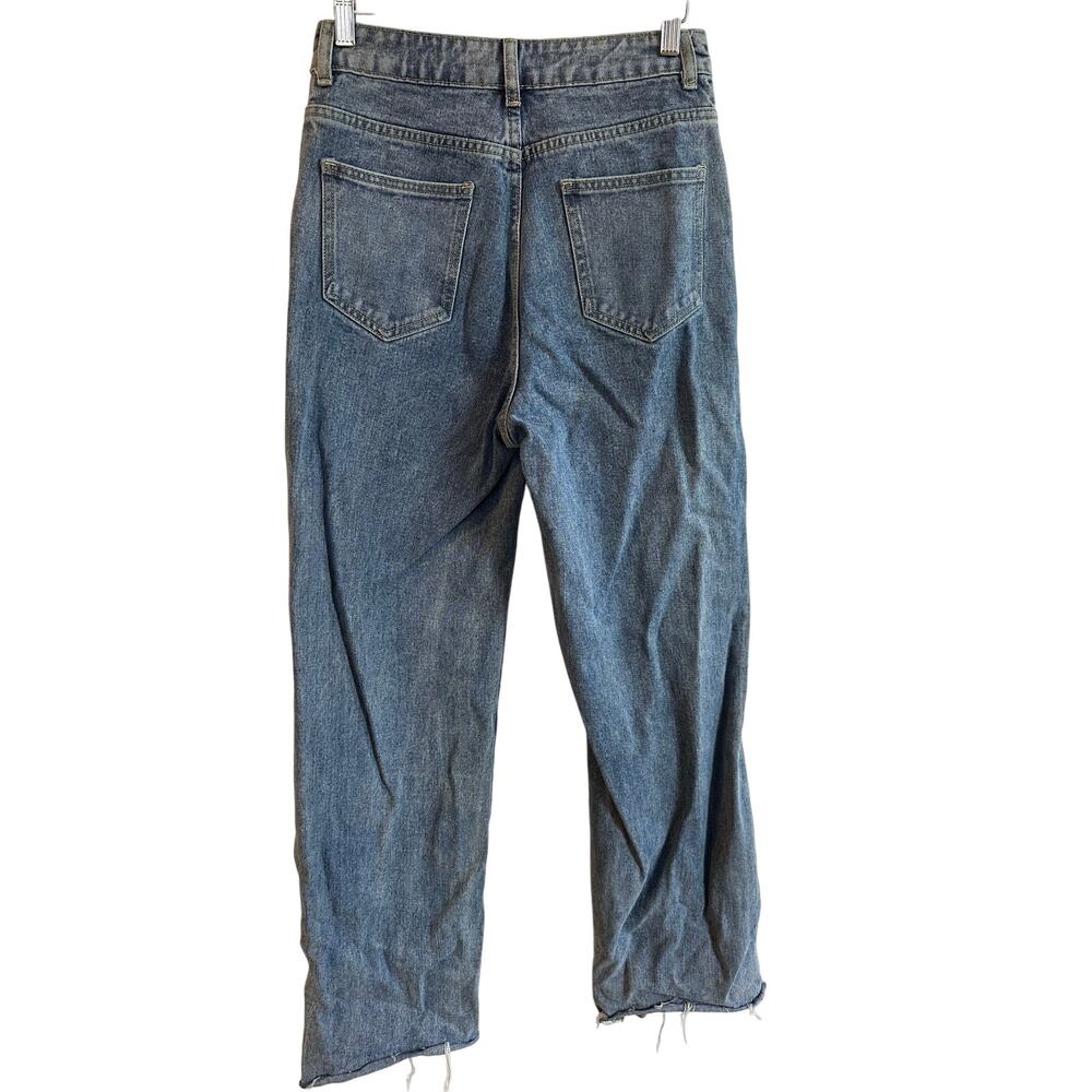 Pretty Little Thing Front Seam Wide Leg Jeans Sz 4 - Picture 3 of 7